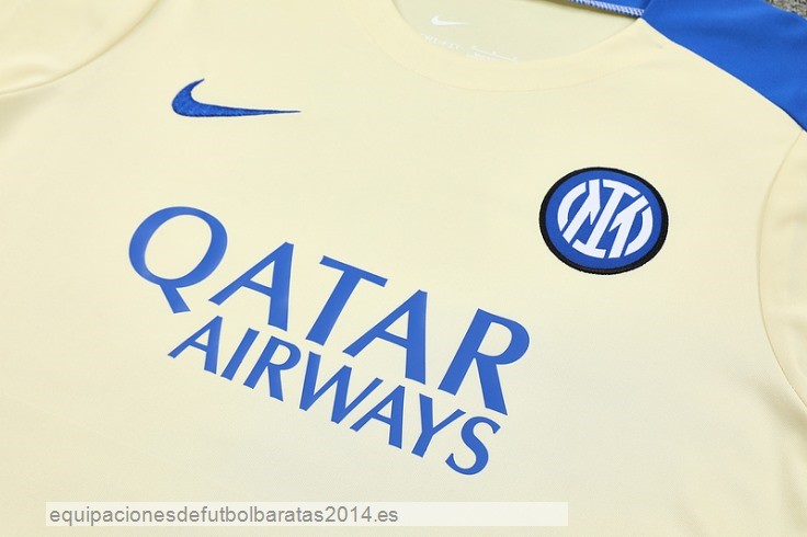 Nuevo Entrenamiento Conjunto Completo Inter Milan 24/25 Amarillo Gris Baratas